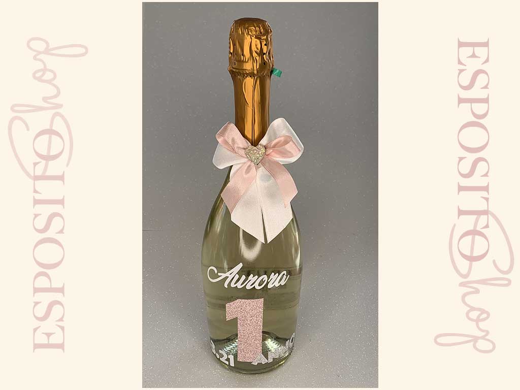 Bottiglia personalizzata compleanno Glitter